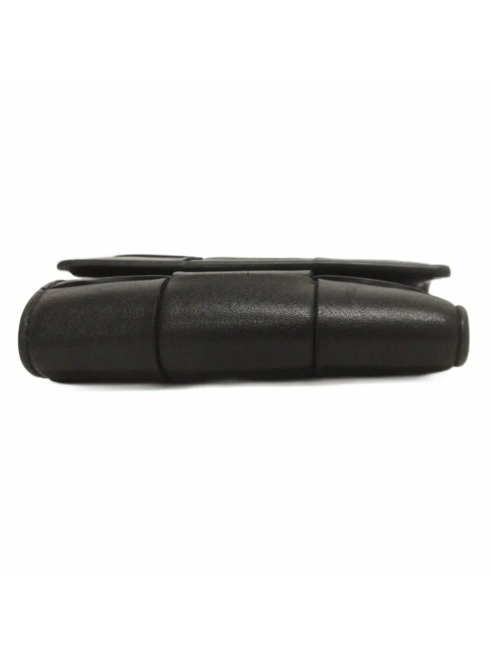 Bottega Veneta Cassette Trifold Wallet Braided Leather Black